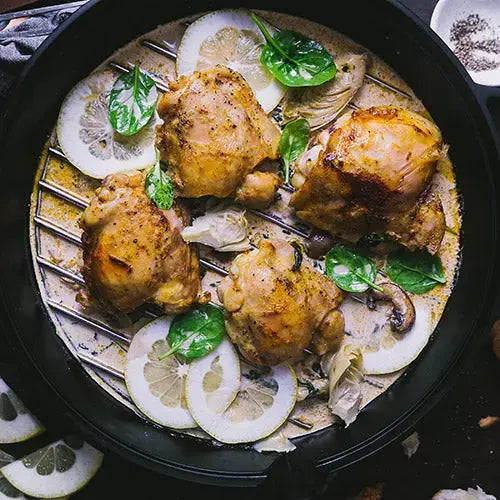 Spinat-artischocken-hühnerschenkel - Campingaz & Coleman